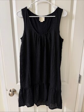 Maeve Black Textured Sleeveless Shift Dress